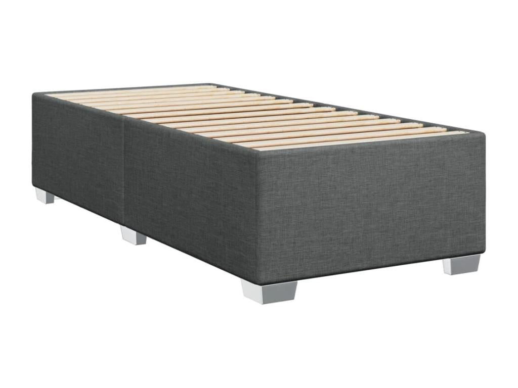 Calmetop bed base and mattress, dark grey, 90x190 cm, fabric, 97715KTNY