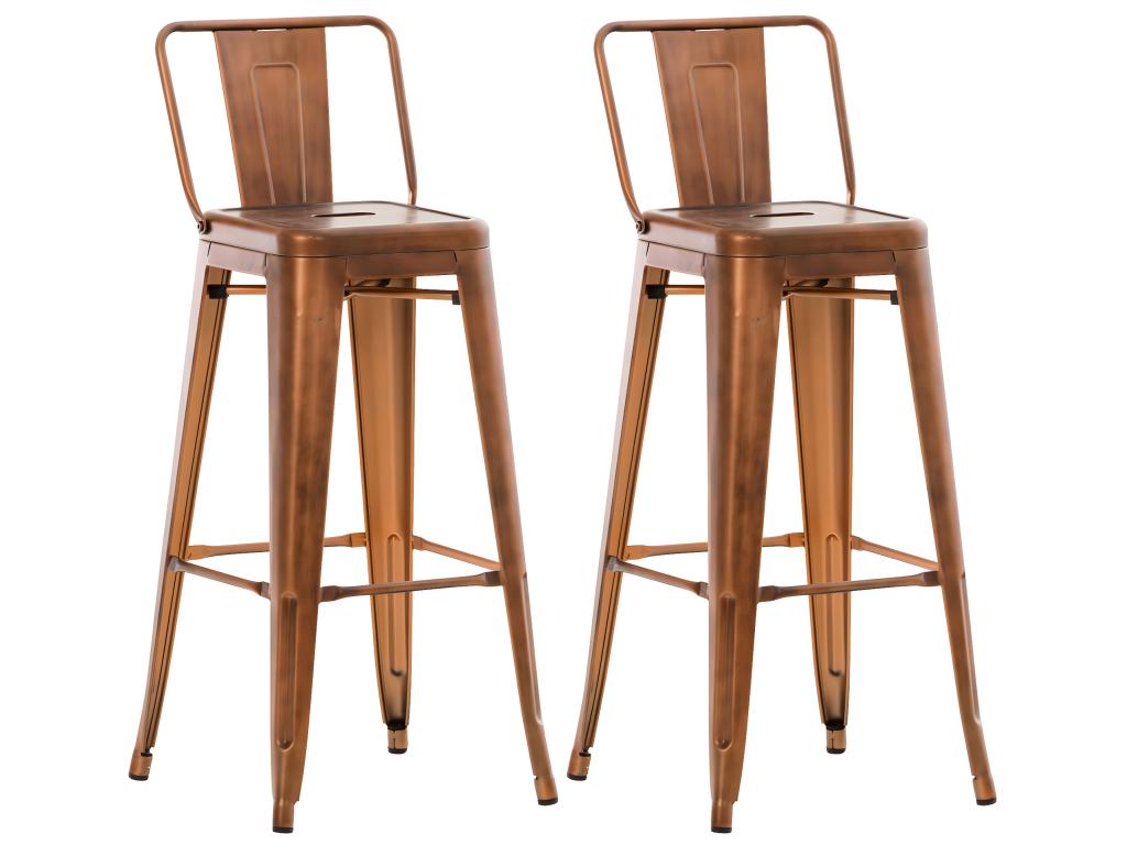 Set of 2 copper metal stools 44x43x96 cm 10 0001008 67633HWOK
