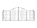 Arched gabion baskets, 5 pcs, 200x50x60-80 cm, galvanized iron, 08170MLLS