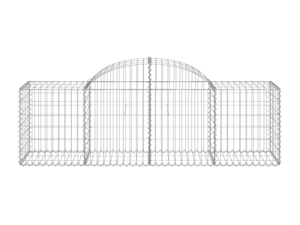 Arched gabion baskets, 5 pcs, 200x50x60-80 cm, galvanized iron, 08170MLLS