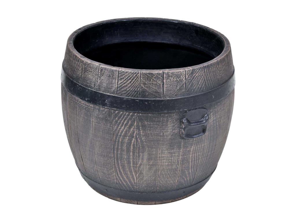 Bohometop round polyethylene planter, barrel-shaped design, 40x43 cm, 80773FXRU