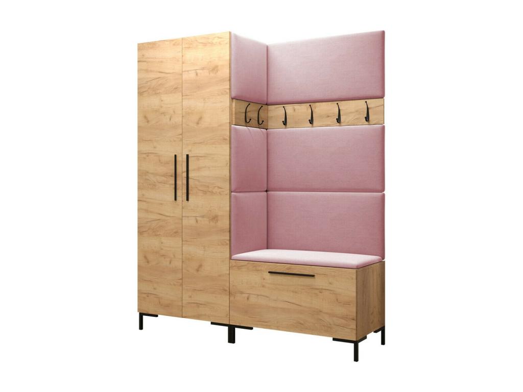 Nidchicshop 100 Hallway Unit 196x158x44cm Craft Oak Laminate - Upholstery 06901NPSL