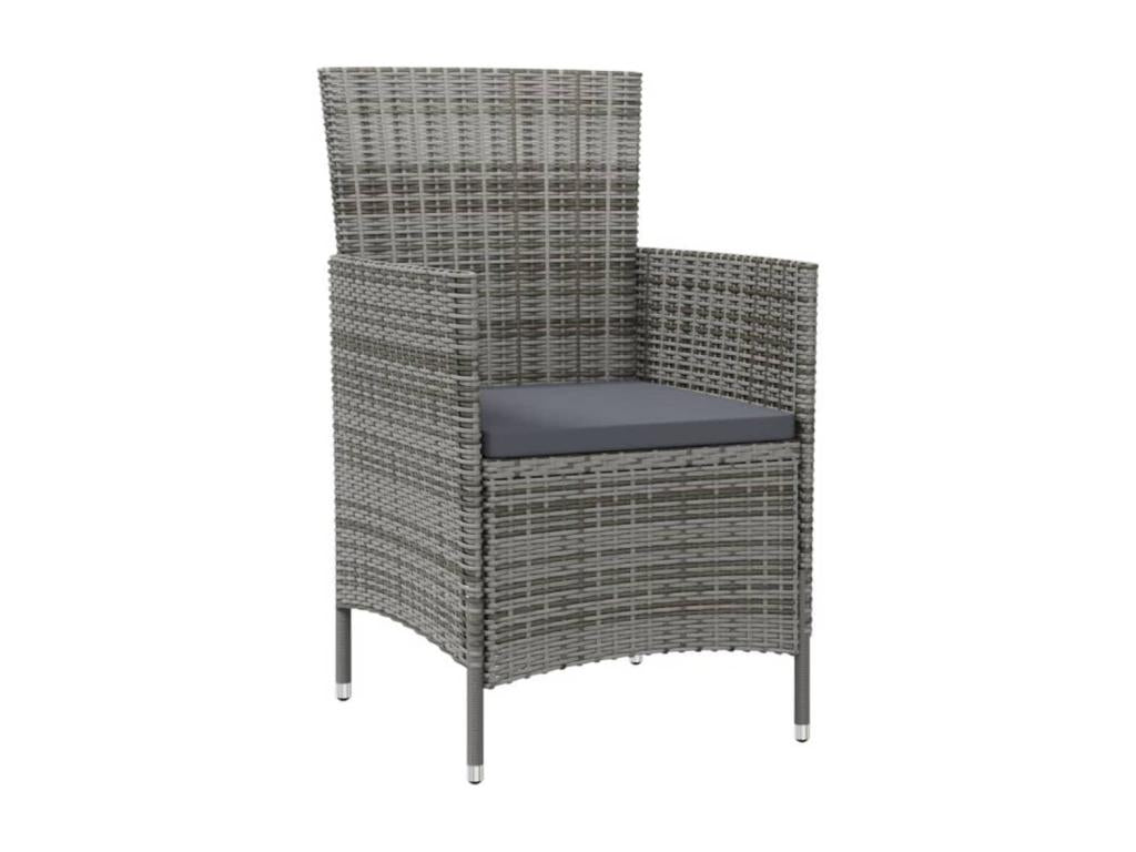 9-piece outdoor dining set with cushions, woven resin, grey, 89324BWYB