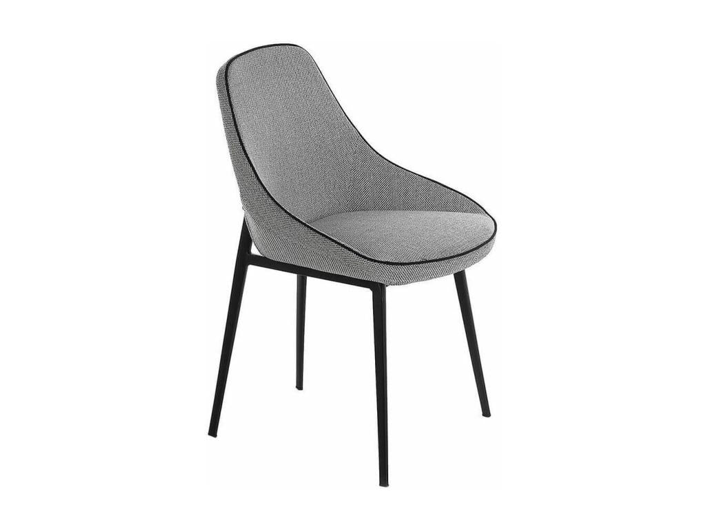 Calmetop grey fabric chair with black steel legs - Set of 2 - Calmetop 67 16968MDYR