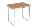 Folding camping table in wood-effect aluminum, dimensions L70 x H60 x D50 cm, 48655JIBB